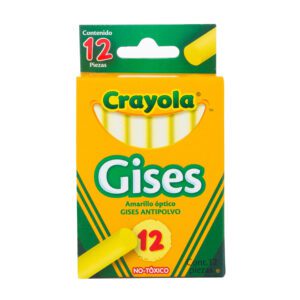 GISES CRAYOLA AMARILLO ANTIPOLVO C/12PZAS