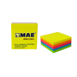 POST IT MAE MINI CUBO NEON 5 COL. 250H