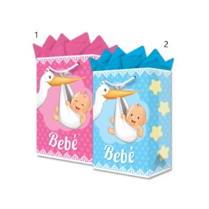 Bolsa para Regalo Bebé y Cigueña