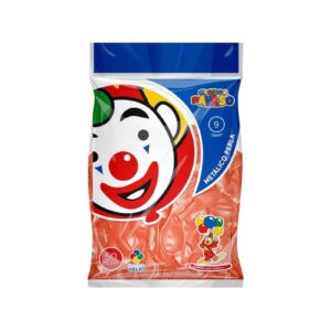 Globo Payaso Metálico Perla Salmon 9"