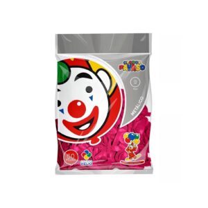 Globo Payaso Metálico Rosa 9"