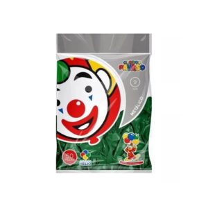 Globo Payaso Metálico Verde 9"