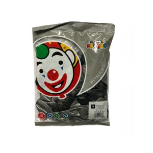 Globo Payaso Metálico Negro/Plata 9"