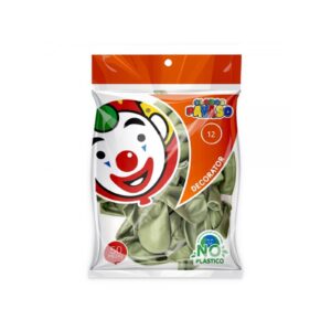 Globo Payaso Vintage Musgo 12"