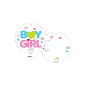 TARJETA CIRCULAR BOY OR GIRL TOB-9016 "DE, PARA"