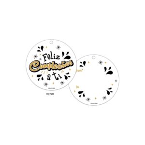 TARJETA CIRCULAR FELICIDADES A TY TOC-1007 "DE, PARA"