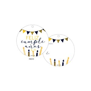 TARJETA CIRCULAR CUMPLE VELAS TOC-1018 "DE, PARA"
