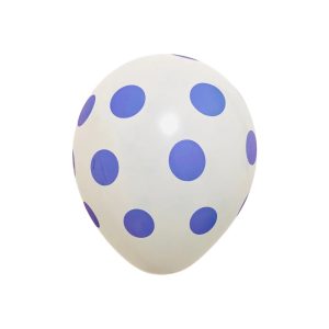 GLOBO LATEX IMPRESO LUNARES AZULES #12 C/10 PZ